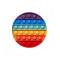 Silicone Push Pop Bubble Fidget Toy Sensory Stress Relief - Rainbow Round