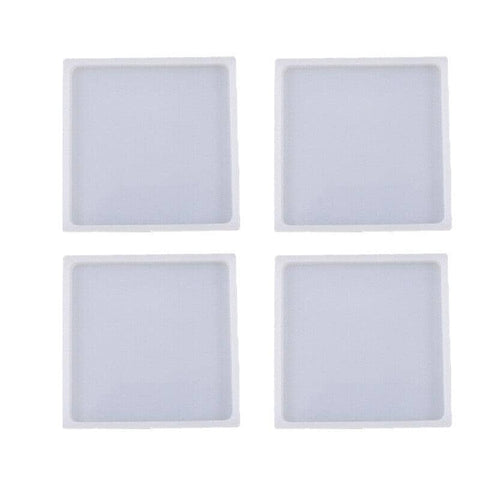 Silicone Resin Casting Mould Coaster - Large Square 10.7 cm, Pack of 4