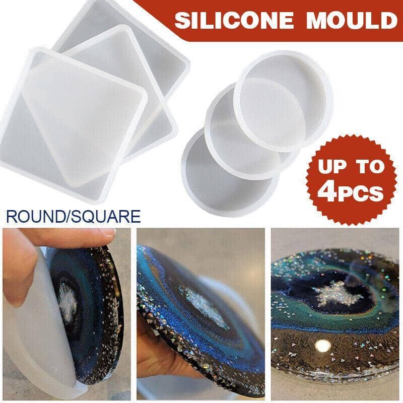Silicone Resin Coaster Casting Mould - Large Square (10.7 cm) - view 2