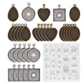 Silicone Resin Mould Jewellery Casting Epoxy Pendant Tray Craft Kit, Set of 31 - view 2