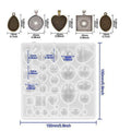 Silicone Resin Mould Jewellery Casting Epoxy Pendant Tray Craft Kit, Set of 31 - view 3