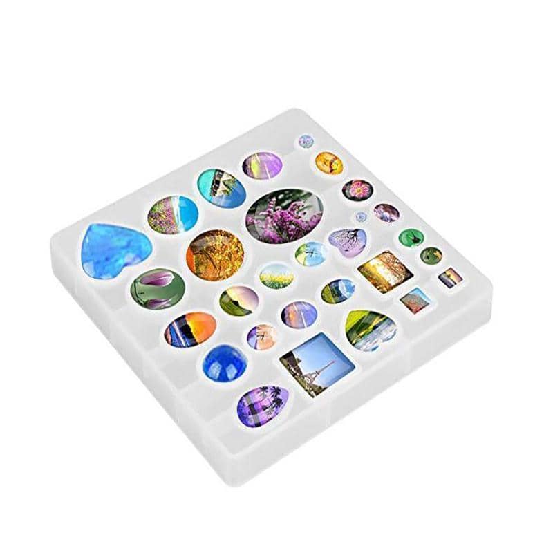 Silicone Resin Mould Jewellery Casting Epoxy Pendant Tray Craft Kit, Set of 31 - view 5
