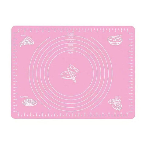 Silicone Rolling Dough Mat, Non-Stick Pastry Baking Mat - Pink, 40 x 30 cm