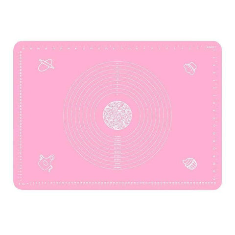 Silicone Rolling Dough Mat, Non-Stick Pastry Baking Mat - Pink, 64 x 45 cm