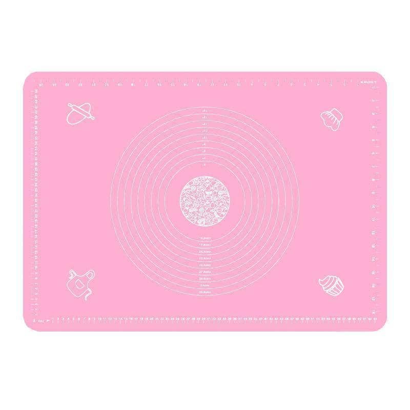 Silicone Rolling Dough Mat, Non-Stick Pastry Baking Mat - Pink, 64 x 45 cm