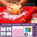Silicone Rolling Dough Mat, Non-Stick Pastry Baking Mat - Pink, 64 x 45 cm - view 2