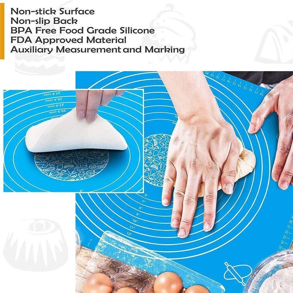 Silicone Rolling Dough Mat, Non-Stick Pastry Sheet - Blue, 40 x 30cm - view 4