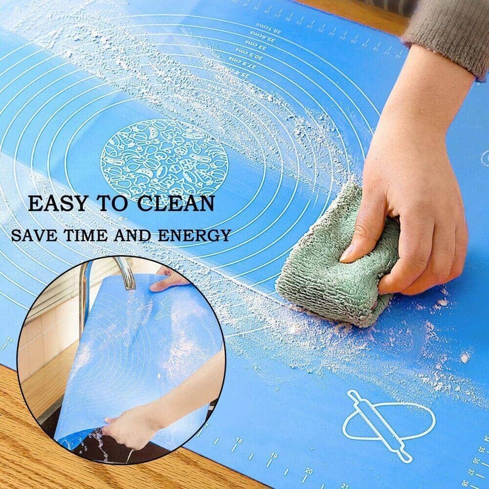 Silicone Rolling Dough Mat, Non-Stick Pastry Sheet - Blue, 40 x 30cm - view 5