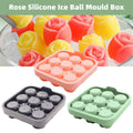 Silicone Rose Ice Ball Mould with Lid, 9 Ice Balls - Black - view 2