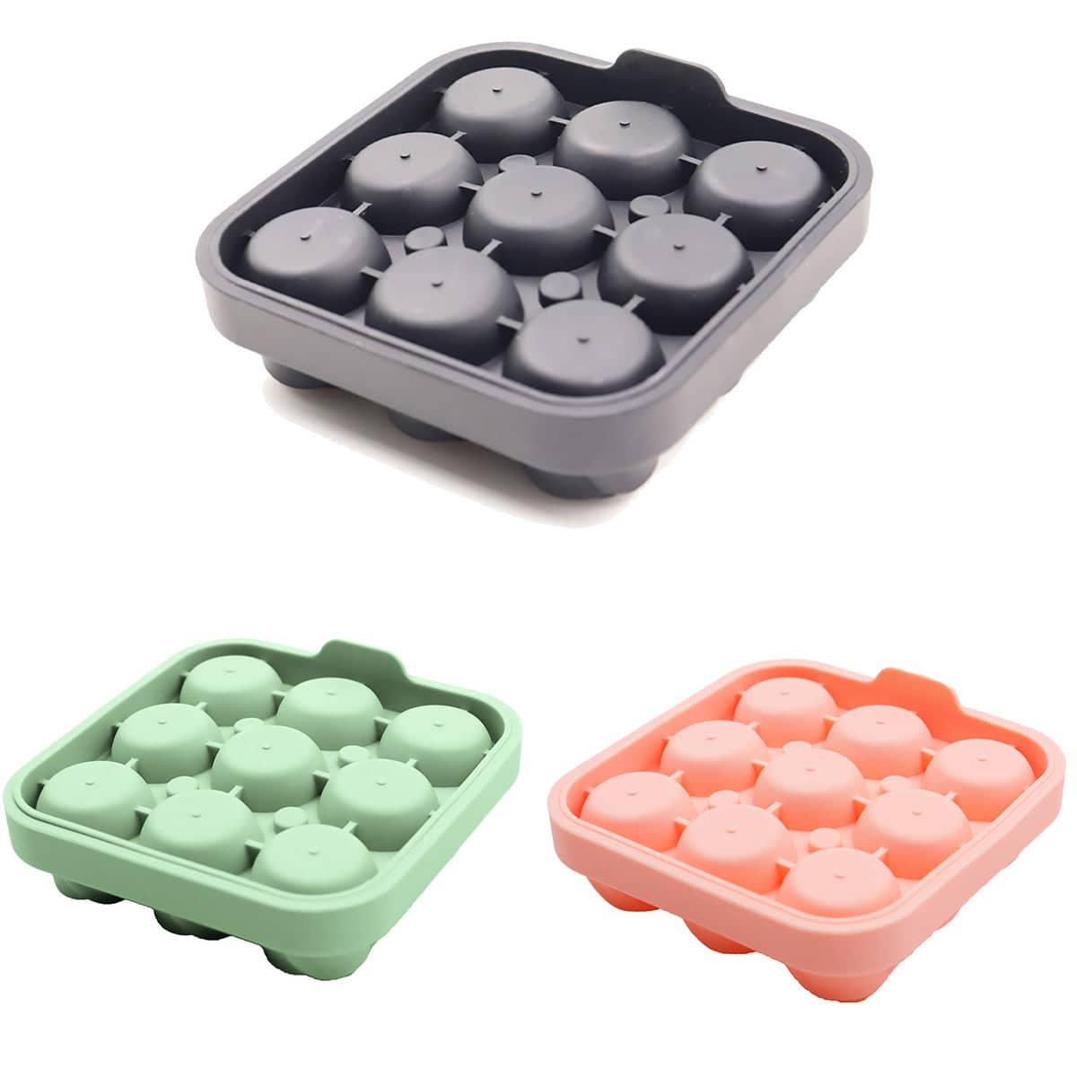 Silicone Rose Ice Ball Mould with Lid, 9 Ice Balls - Pink - view 3