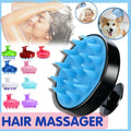 Silicone Scalp Shampoo Brush Hair Washing Massager - Black and Blue - view 2