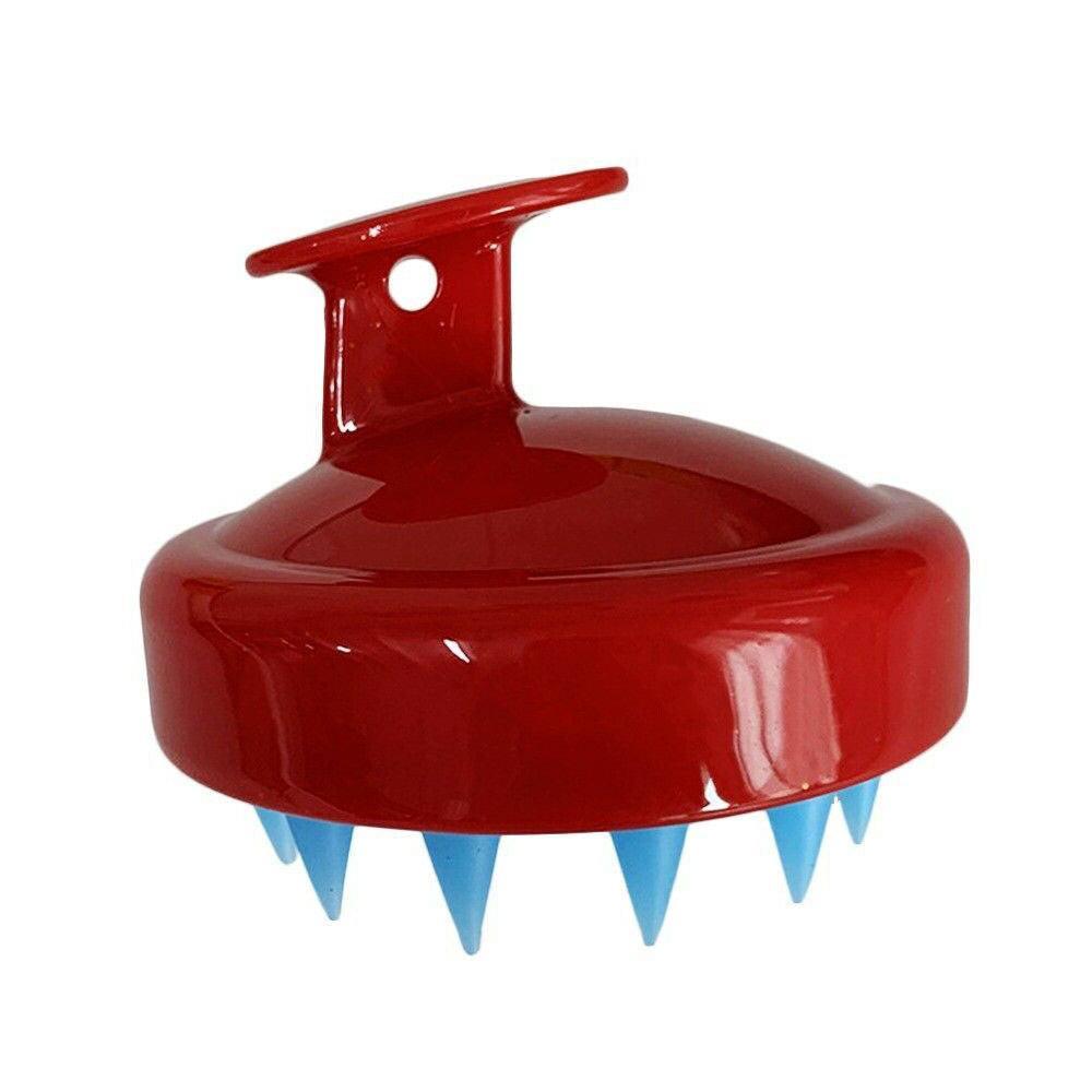 Silicone Scalp Shampoo Brush Hair Washing Massager - Red