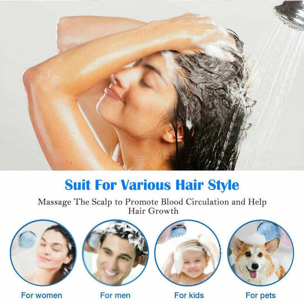 Silicone Scalp Shampoo Brush Hair Washing Massager - Rose Red - view 10