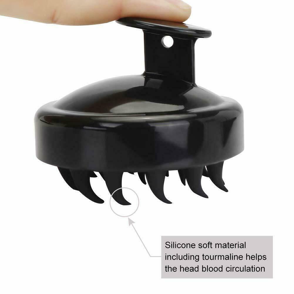 Silicone Scalp Shampoo Brush Hair Washing Massager - Rose Red - view 12