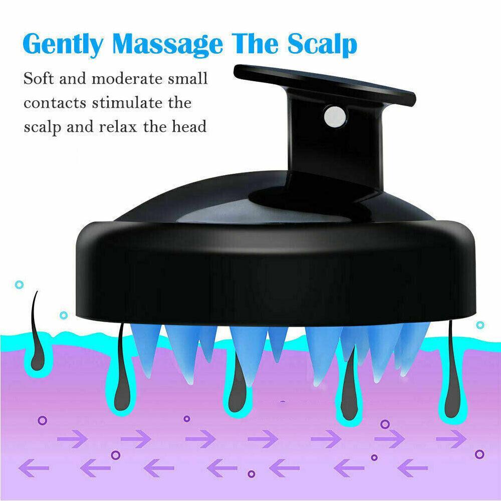 Silicone Scalp Shampoo Brush Hair Washing Massager - Royal Blue - view 6