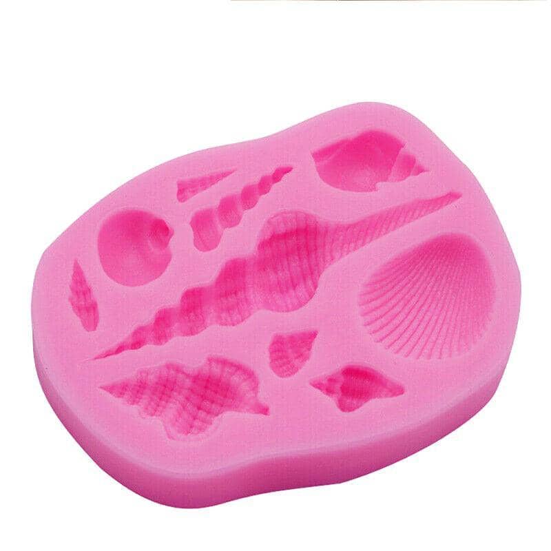 Silicone Sea Shell Fondant Mould - Rectangle, Assorted Shells