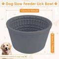 Silicone Slow Feeder Dog Bowl with Bone Pattern - Light Blue - view 4