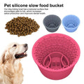 Silicone Slow Feeder Dog Bowl with Bone Pattern - Light Blue - view 5
