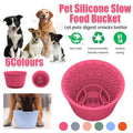 Silicone Slow Feeder Dog Bowl with Bone Pattern - Orange - view 2