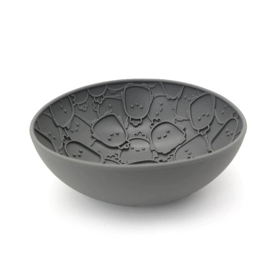 Silicone Slow Feeder Pet Bowl for Dogs and Cats - Grey