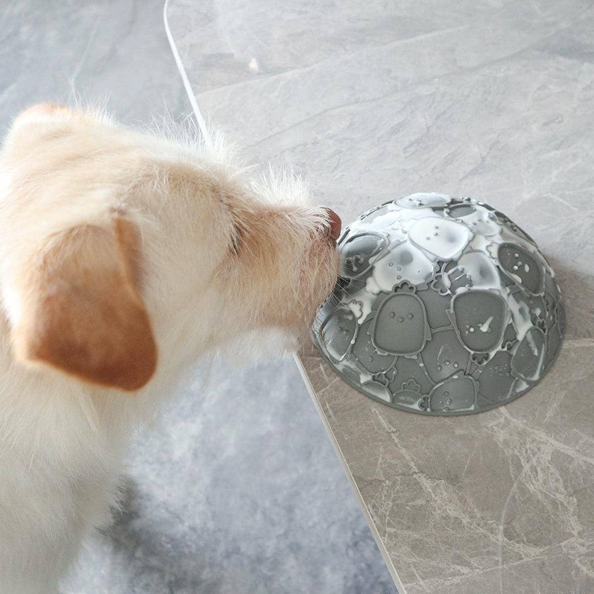 Silicone Slow Feeder Pet Bowl for Dogs and Cats - Grey - view 5