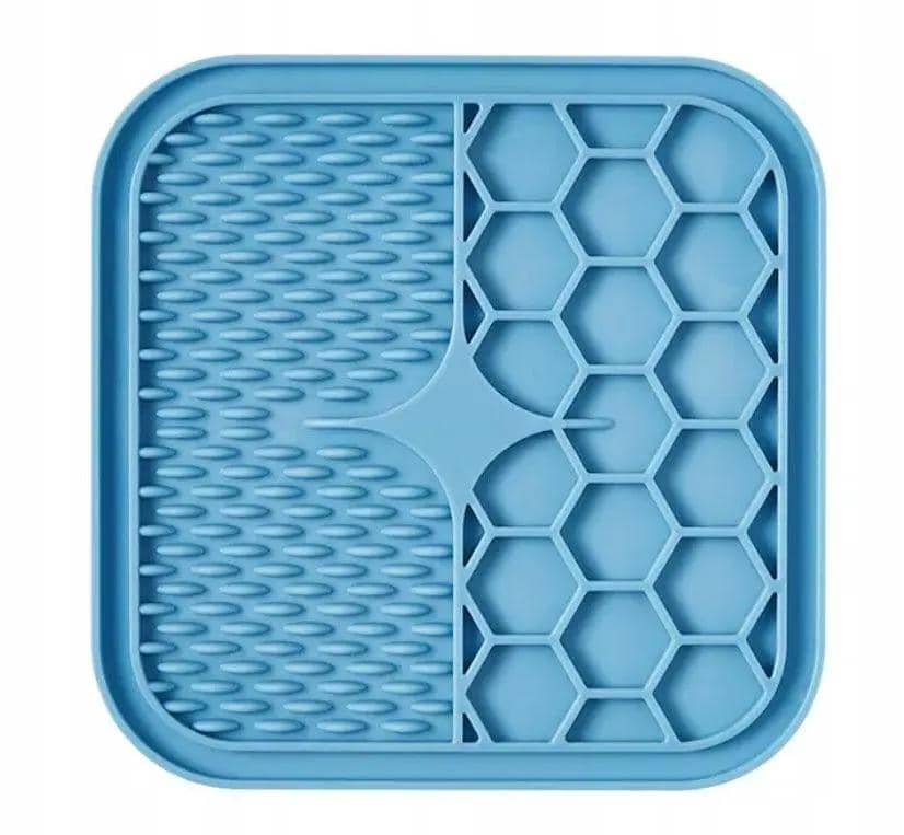 Silicone Slow Feeding Lick Mat for Dogs and Cats - Blue, Large 21 x 21 x 1cm