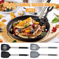 Silicone Spatula Turner Set for Non-Stick Cookware - Black, Set of 2 - view 2