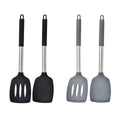 Silicone Spatula Turner Set for Non-Stick Cookware - Black, Set of 2 - view 3