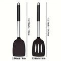 Silicone Spatula Turner Set for Non-Stick Cookware - Black, Set of 2 - view 4