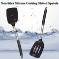 Silicone Spatula Turner Set for Non-Stick Cookware - Black, Set of 2 - view 5