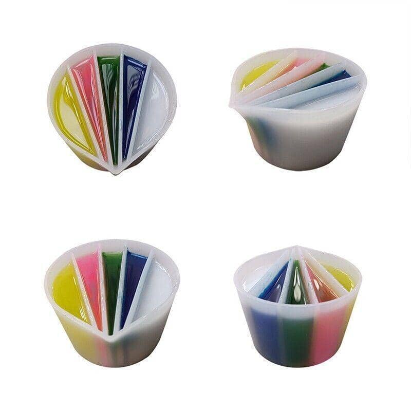 Silicone Split Cup Pouring Tool for Acrylic Paint and Epoxy Resin - 4 Chambers - view 3