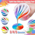 Silicone Split Cup Pouring Tool for Acrylic Paint and Epoxy Resin - 5 Chambers - view 2