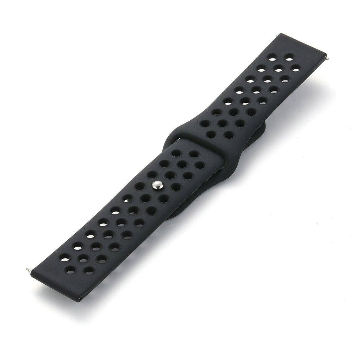 Silicone Sports Watch Band for Samsung, Huawei and Huami - 20 mm, Black