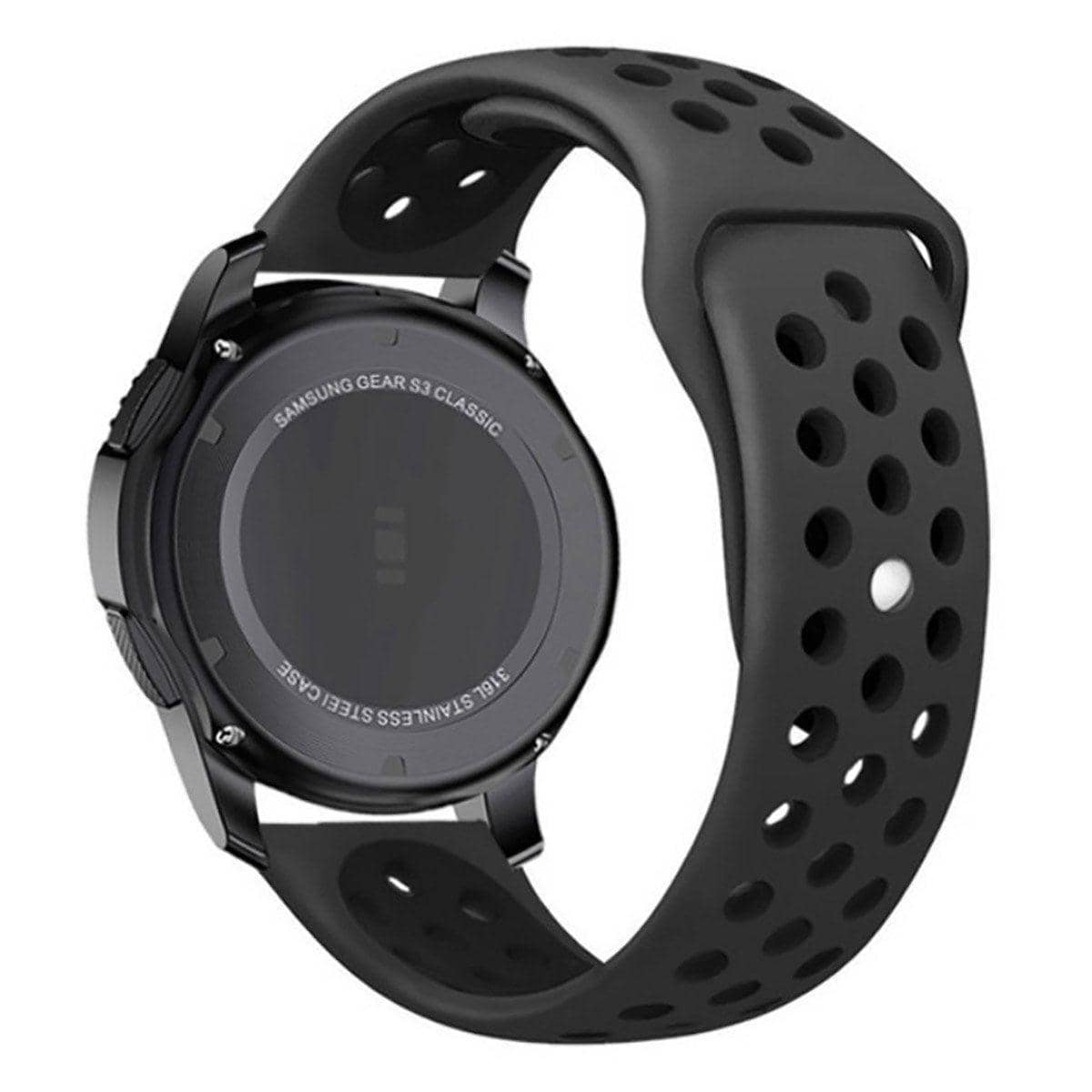 Silicone Sports Watch Band for Samsung, Huawei and Huami - 20 mm, Black - view 2