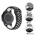 Silicone Sports Watch Band for Samsung, Huawei and Huami - 20 mm, Black - view 5