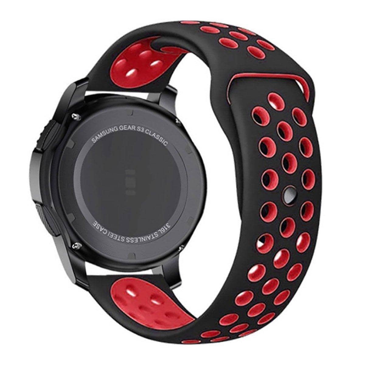 Silicone Sports Watch Band for Samsung, Huawei and Huami - 20 mm, Red - view 2