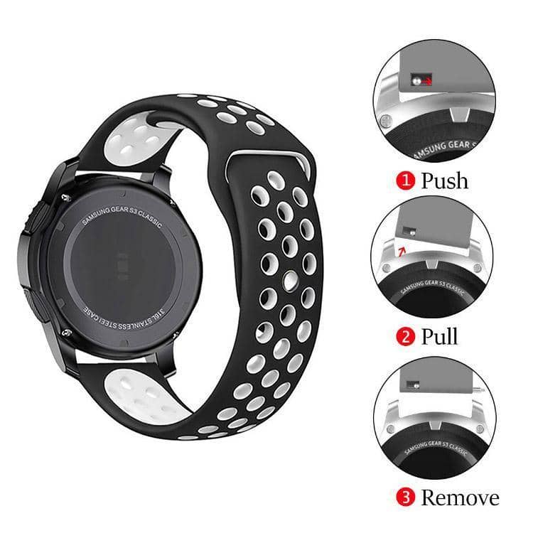 Silicone Sports Watch Band for Samsung, Huawei and Huami - 20 mm, Red - view 5