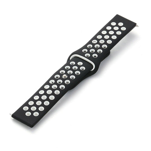 Silicone Sports Watch Band for Samsung, Huawei and Huami - 20 mm, White