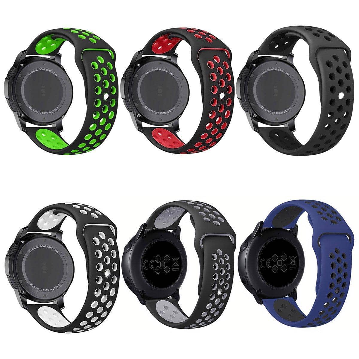Silicone Sports Watch Band for Samsung, Huawei and Huami - 22 mm, White - view 4
