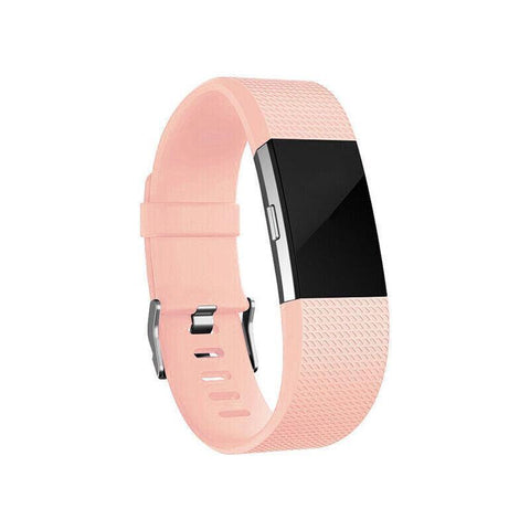 Silicone Sports Watch Strap for Fitbit Charge 2 - Light Pink, Large (15.5-21.6 cm)