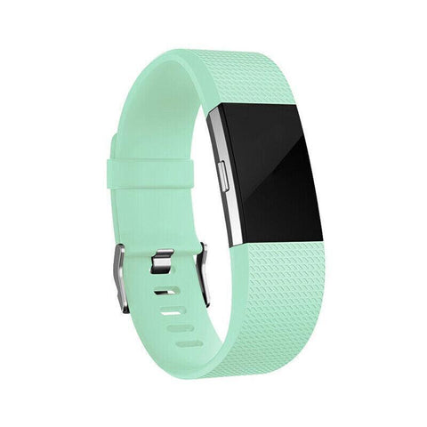 Silicone Sports Watch Strap for Fitbit Charge 2 - Mint Green, Large (15.5-21.6 cm)