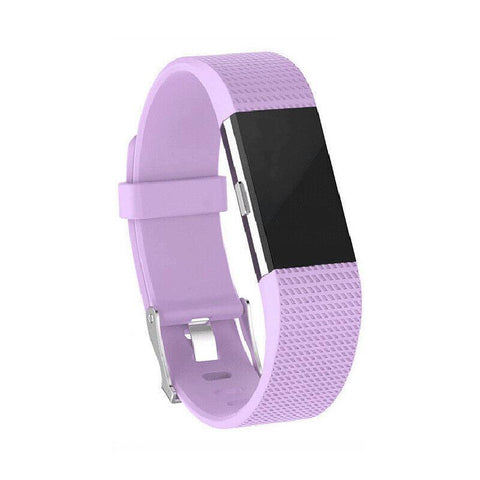 Silicone Sports Watch Strap for Fitbit Charge 2 - Purple, Large (15.5-21.6 cm)