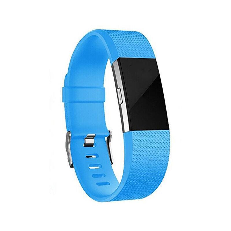 Silicone Sports Watch Strap for Fitbit Charge 2 - Sky Blue, Large (15.5-21.6 cm)