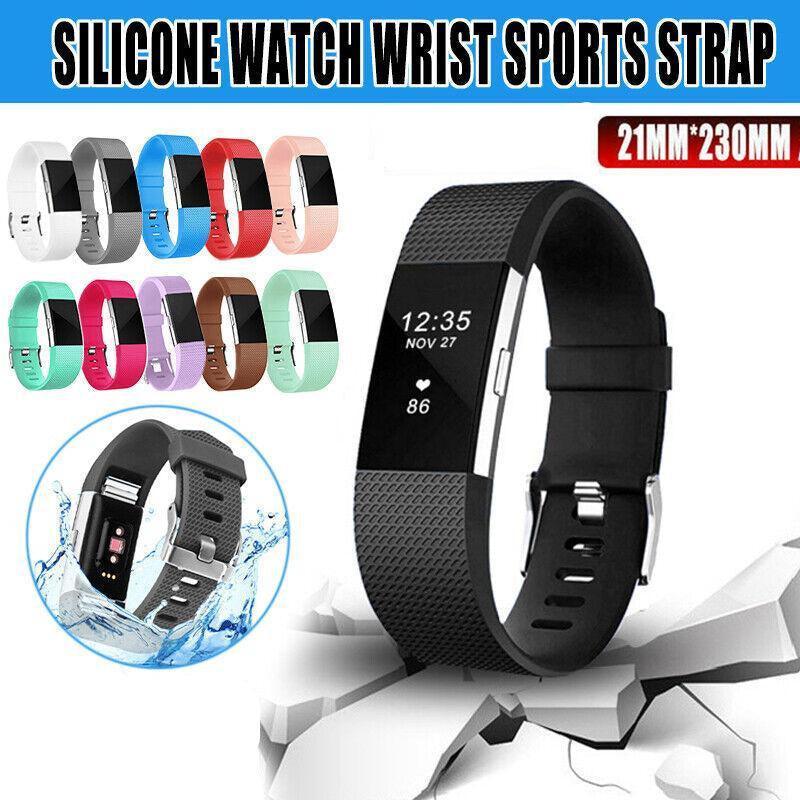 Silicone Sports Watch Strap for Fitbit Charge 2 - Teal, Large (15.5-21.6 cm) - view 2