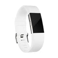 Silicone Sports Watch Strap for Fitbit Charge 2 - White, Large (15.5-21.6 cm)