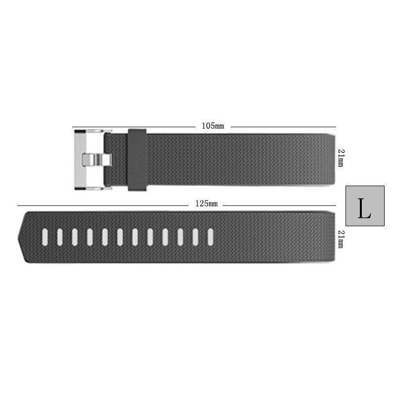 Silicone Sports Watch Strap for Fitbit Charge 2 - White, Large (15.5-21.6 cm) - view 12
