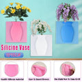 Silicone Stick-On Wall Vase for Flowers - Blue - view 2