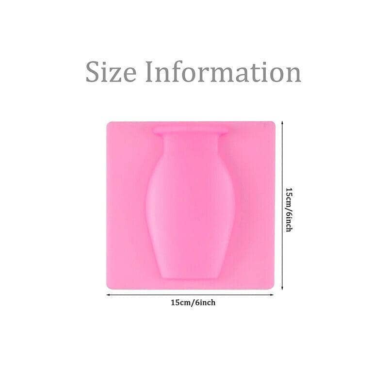Silicone Stick-On Wall Vase for Flowers - Blue - view 4