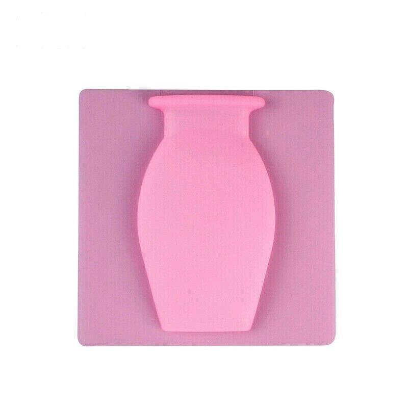 Silicone Stick-On Wall Vase for Flowers - Pink