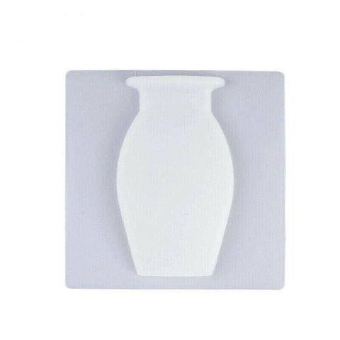 Silicone Stick-On Wall Vase for Flowers - White